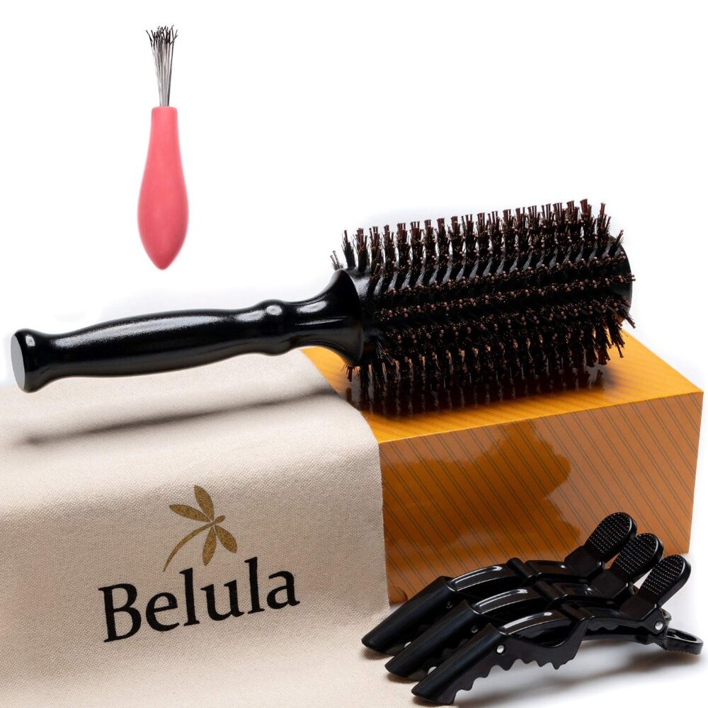 NEW Boar Bristle Round Brush for Blow Out Set by Belula